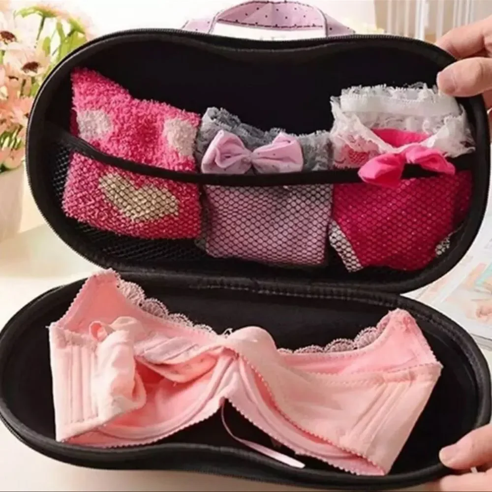 Sexy Bra Bustier Underwear Intimates Storage Box Travel Bag Portable Organizer - Picture 4 of 10